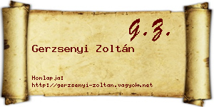 Gerzsenyi Zoltán névjegykártya